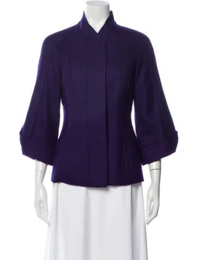 Pre-owned Rena Lange Virgin Wool Blazer In Purple