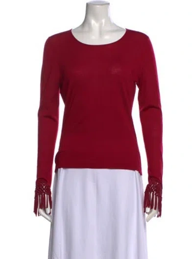 Pre-owned Rena Lange Virgin Wool Crew Neck Sweater In Pink