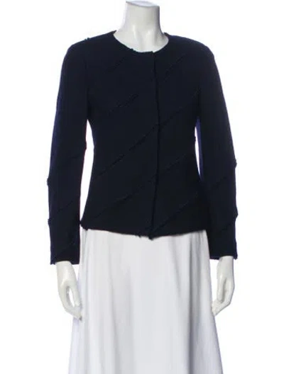 Pre-owned Rena Lange Virgin Wool Evening Jacket In Blue