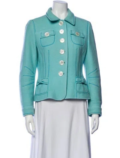 Pre-owned Rena Lange Virgin Wool Evening Jacket In Blue