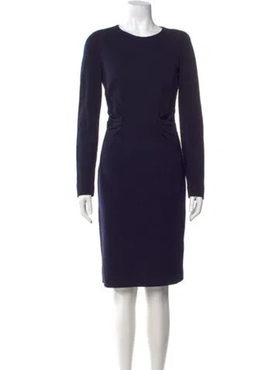 Pre-owned Rena Lange Virgin Wool Knee-length Dress In Blue