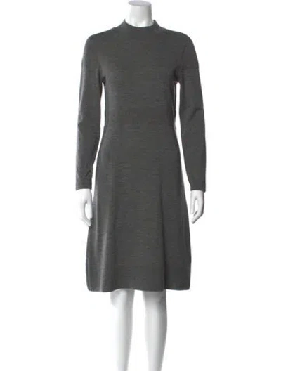 Pre-owned Rena Lange Virgin Wool Knee-length Dress In Gray
