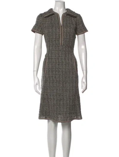 Pre-owned Rena Lange Virgin Wool Knee-length Dress In Neutral