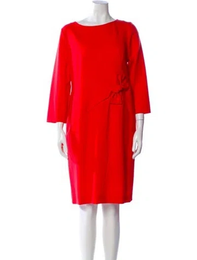 Pre-owned Rena Lange Virgin Wool Knee-length Dress In Red