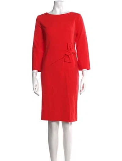 Pre-owned Rena Lange Virgin Wool Knee-length Dress In Red