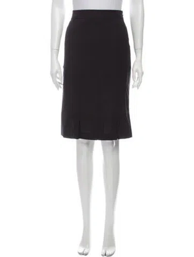 Pre-owned Rena Lange Virgin Wool Knee-length Skirt In Black