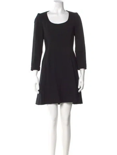 Pre-owned Rena Lange Virgin Wool Mini Dress In Black