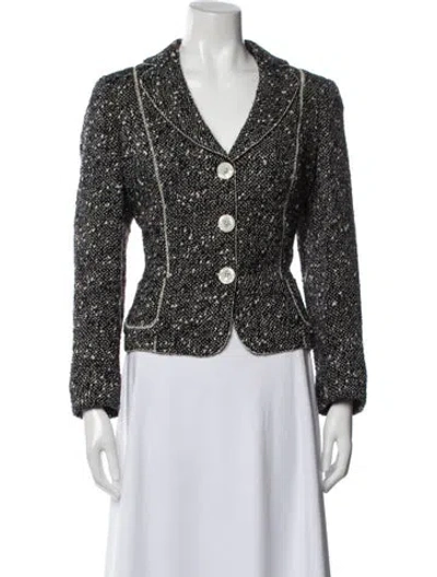 Pre-owned Rena Lange Virgin Wool Printed Jacket In Gray