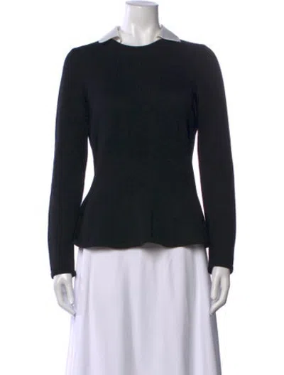 Pre-owned Rena Lange Virgin Wool Sweater In Black