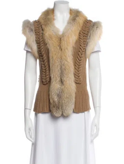 Pre-owned Rena Lange V-neck Sweater In Neutral