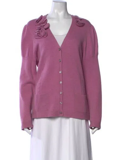 Pre-owned Rena Lange V-neck Sweater In Purple