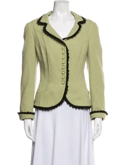 Pre-owned Rena Lange Wool Blazer In Green