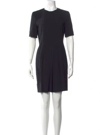 Pre-owned Rena Lange Wool Crew Neck Romper In Black
