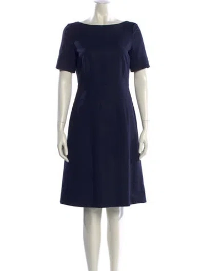 Pre-owned Rena Lange Wool Knee-length Dress In Blue