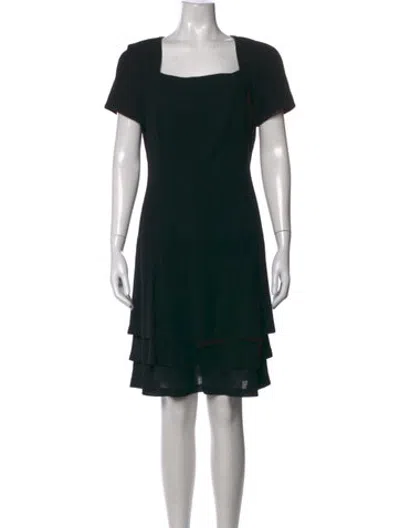 Pre-owned Rena Lange Wool Mini Dress In Black