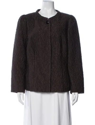 Pre-owned Rena Lange Wool Patterned Jacket In Brown
