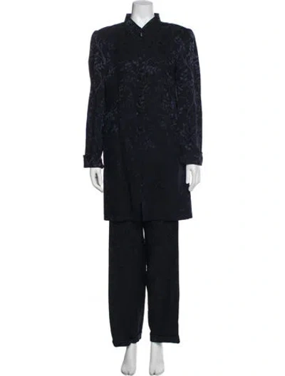 Pre-owned Rena Lange Wool Printed Pant Set In Multi