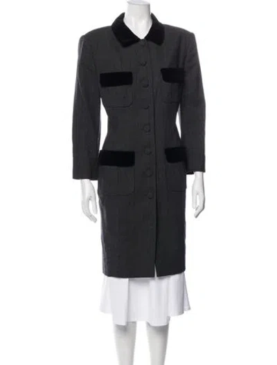 Pre-owned Rena Lange Wool Printed Utility Jacket In Gray