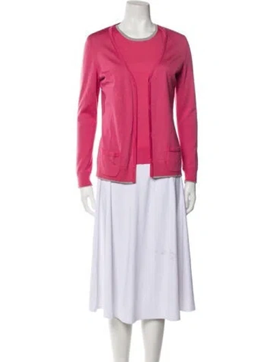 Pre-owned Rena Lange Wool Scoop Neck Sweater In Pink