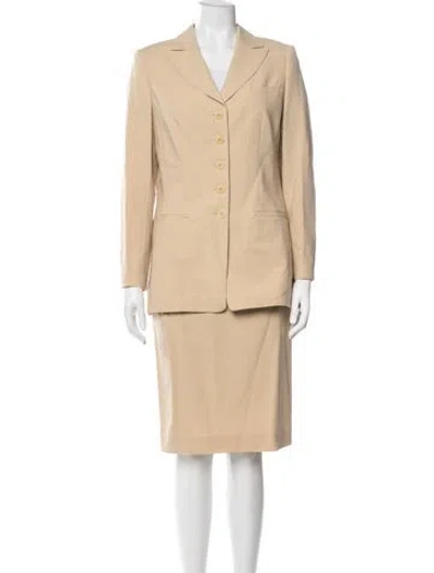 Pre-owned Rena Lange Wool Skirt Suit In Neutrals