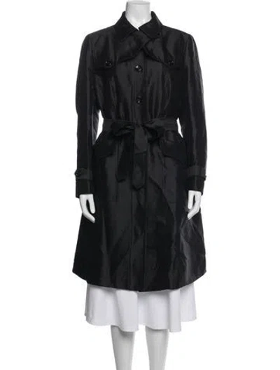 Pre-owned Rena Lange Wool Trench Coat In Black
