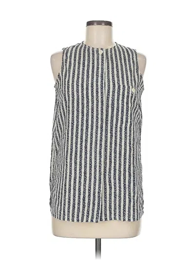 Pre-owned Rena Rowan For Saville Sleeveless Top Silver Halter Neckline Tops
