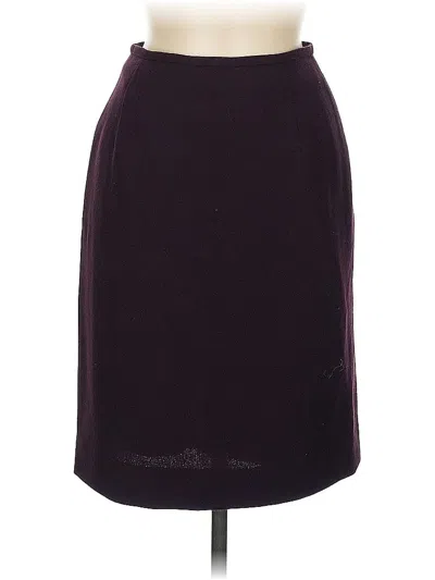 Pre-owned Rena Rowan For Saville Wool Skirt In Burgundy