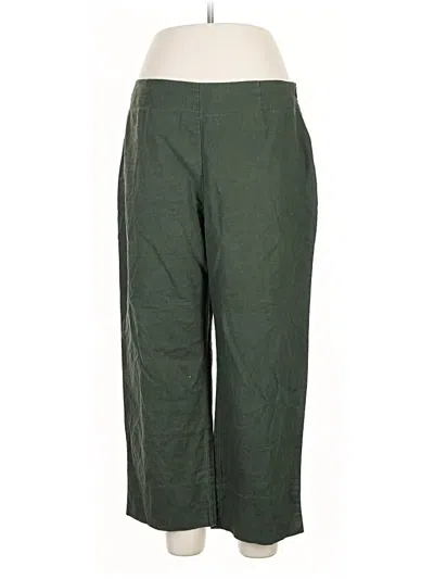Pre-owned Rena Rowan Linen Pants In Green