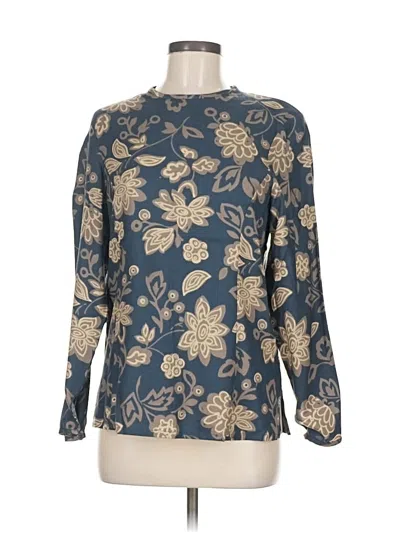 Pre-owned Rena Rowan Long Sleeve Blouse In Blue
