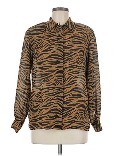 Pre-owned Rena Rowan Long Sleeve Blouse In Brown
