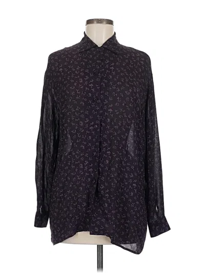 Pre-owned Rena Rowan Long Sleeve Blouse In Purple