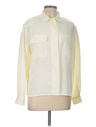 Pre-owned Rena Rowan Long Sleeve Blouse In White