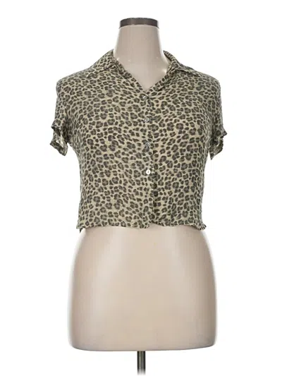Pre-owned Rena Rowan Short Sleeve Blouse In Brown