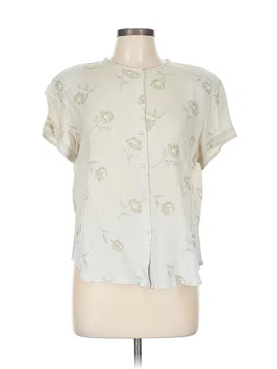 Pre-owned Rena Rowan Short Sleeve Blouse In Gray
