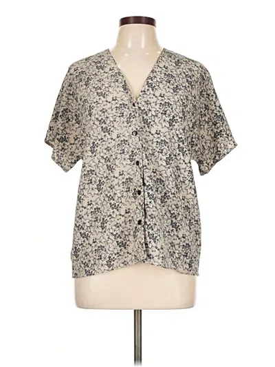 Pre-owned Rena Rowan Short Sleeve Blouse In Ivory