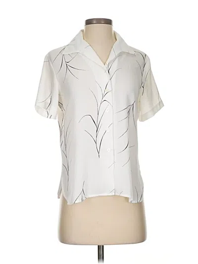 Pre-owned Rena Rowan Short Sleeve Blouse In White