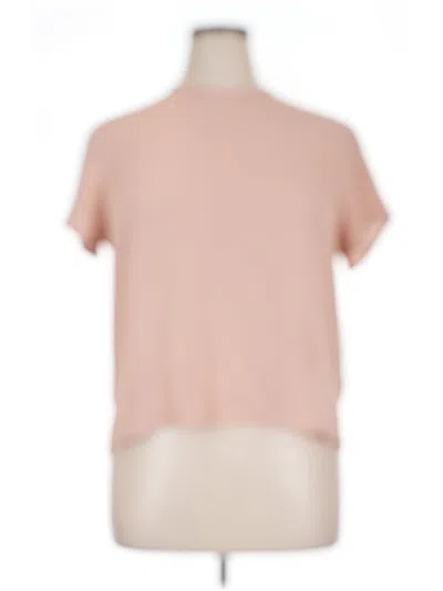 Pre-owned Rena Rowan Short Sleeve Top Pink Mock Neckline Tops