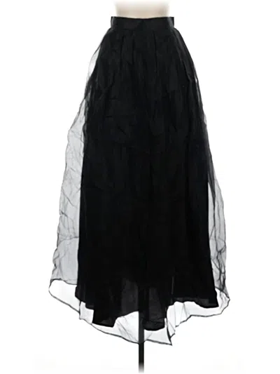 Pre-owned Rena Rowan Silk Skirt In Black