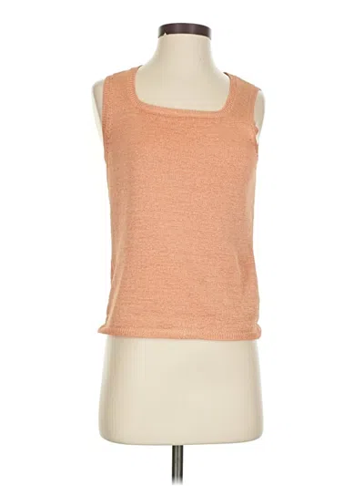 Pre-owned Rena Rowan Sleeveless Top Orange Scoop Neck Tops