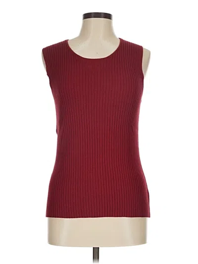 Pre-owned Rena Rowan Sweater Vest In Burgundy