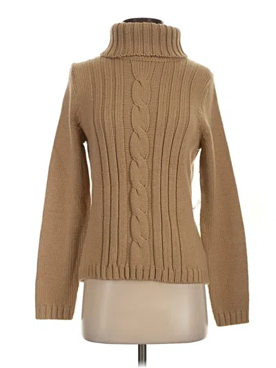 Pre-owned Rena Rowan Turtleneck Sweater In Tan
