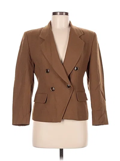 Pre-owned Rena Rowan Wool Blazer Jacket In Brown