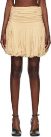 Renaissance Renaissance Qajar Pleated Bubble Hem Jersey Miniskirt In Beige