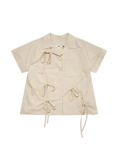 Renaissance Renaissance Bunny Bow-detail Shirt In Neutral