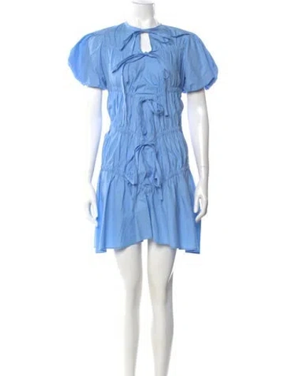 Pre-owned Renaissance Renaissance Crew Neck Mini Dress In Blue