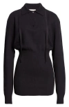 Renaissance Renaissance Isa Merino Wool Polo Sweater In Black