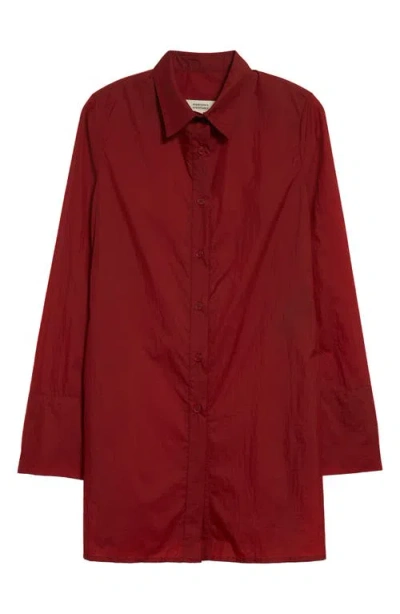 Renaissance Renaissance Jill Taffeta Button-up Shirt In Burgundy