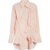Renaissance Renaissance Karma Scrunched Cotton Poplin Button-up Shirt In Pink