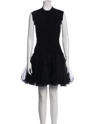 Pre-owned Renaissance Renaissance Mock Neck Mini Dress In Black