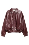 Renaissance Renaissance Monik Faux Leather Jacket In Deep Red
